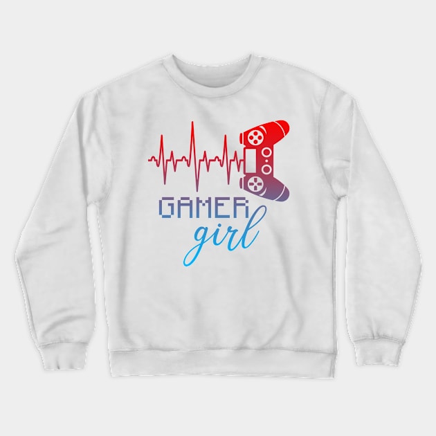 Gamer Girl Heartbeat Crewneck Sweatshirt by MommyTee